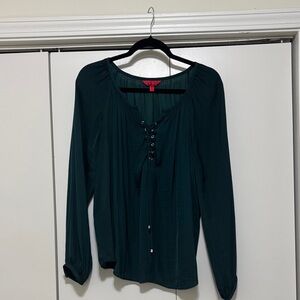Jennifer Lopez Dark Green Blouse